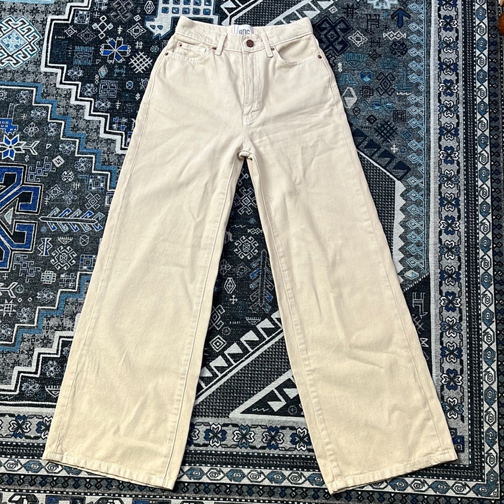 BDG Wide and High Cream Denim Jeans